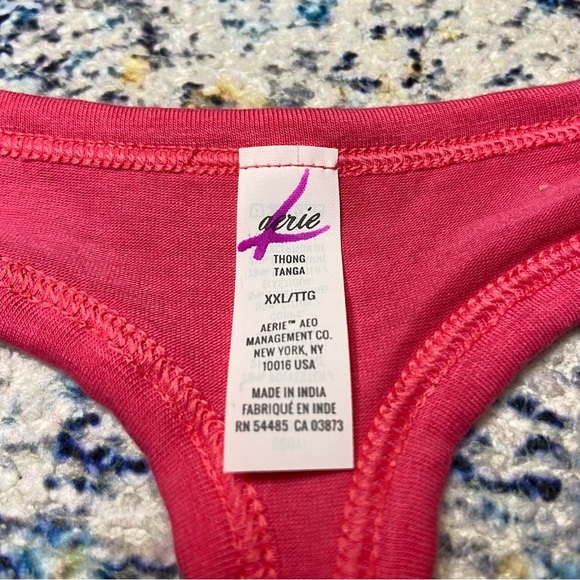 NWT Aerie “Coffee By Day Cocoa By Night” Hot Pink Thong Tanga Cotton Panty XXL - Picture 6 of 8